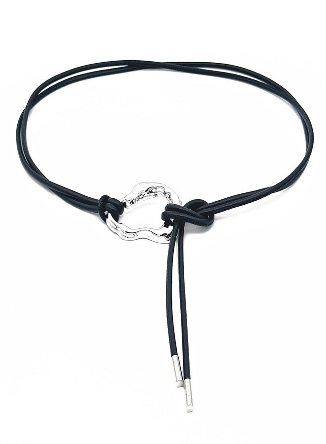 eartif Women Waist Chain Leather Belt Chain Body Belly Adjustable Skinny Leather Bbelt Waist Belt PU Leather for Jeans Dress (Silver) - Image 1